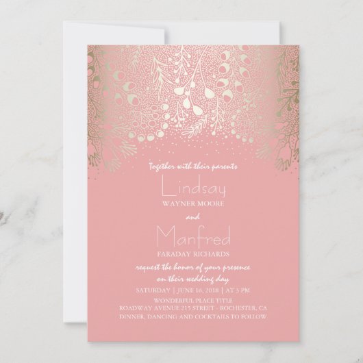 Invitation Garden Wonderland - Enchanted Mariage de bois (Devant)