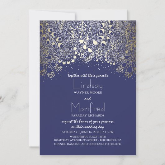 Invitation Garden Wonderland - Mariage floral de la forêt de (Devant)