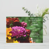 Invitation Garden Zinnia Flowers Fête des mariées (Debout devant)