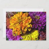 Invitation Garden Zinnia Flowers Fête des mariées (Dos)