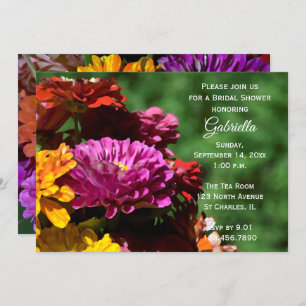 Invitation Garden Zinnia Flowers Fête des mariées