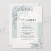 Invitation Gardenia Botanique Sage Green Funeral Memorial (Devant)