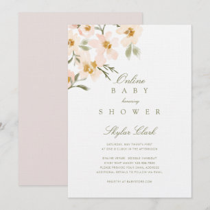 Invitation Gardenia Watercolor Florals Baby shower en ligne