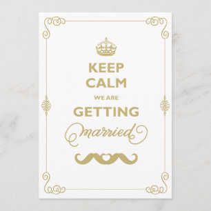 Invitation Gardez Calme Deux Moustaches Mariage Gay Classique