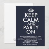 Invitation Gardez le calme Anniversaire (Devant / Derrière)