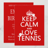 Invitation Gardez le calme et aimez le tennis (Devant / Derrière)
