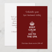 Invitation Gardez le calme et allez au spa (Devant / Derrière)