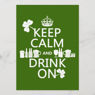 Invitation Gardez le calme et buvez (irish st patrick)