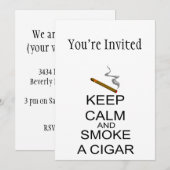Invitation Gardez le calme et fumez un cigare (Devant / Derrière)