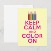 Invitation Gardez le calme et la couleur allumés (Devant / Derrière)