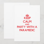 Invitation Gardez le calme et la partie avec un infirmier (Devant / Derrière)