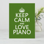 Invitation Gardez le calme et l'amour Piano (n'importe quelle (Debout devant)