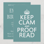 Invitation Gardez le calme et le corrigez sur épreuves (Devant / Derrière)