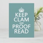 Invitation Gardez le calme et le corrigez sur épreuves (Debout devant)