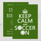 Invitation Gardez le calme et le football dessus (Devant / Derrière)