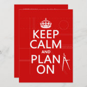 Invitation Gardez le calme et le plan sur (dans toute (Devant / Derrière)