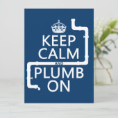 Invitation Gardez le calme et le plomb sur (Debout devant)