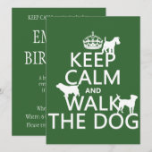 Invitation Gardez le calme et marchez le chien - toutes les (Devant / Derrière)