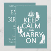 Invitation Gardez le calme et mariez sur (tout arrière - plan (Devant / Derrière)