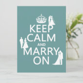 Invitation Gardez le calme et mariez sur (tout arrière - plan (Debout devant)