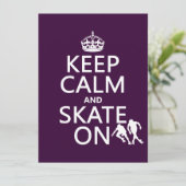 Invitation Gardez le calme et patinez sur (les rollerskaters) (Debout devant)