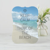 Invitation Gardez le calme et pensez à la plage (Debout devant)
