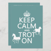 Invitation Gardez le calme et trottez dessus - des chevaux - (Devant / Derrière)