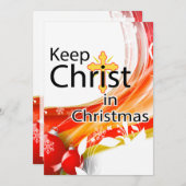 Invitation Gardez le Christ à Noël, Swirl (Devant / Derrière)