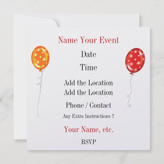 Invitation Gardez le secret ! Parti surprise - SRF (Dos)