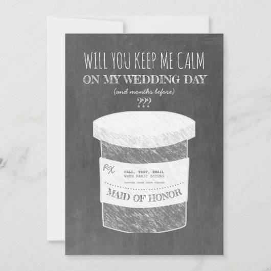 Invitation Gardez-moi calme, bonne servante ou bonne d'honneu (Devant)