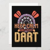 Invitation Gardez votre calme et jouez aux fléchettes (Devant / Derrière)