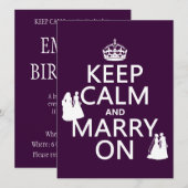 Invitation Gardez votre calme et mariez-vous - toutes couleur (Devant / Derrière)