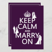 Invitation Gardez votre calme et mariez-vous (toutes couleurs (Devant / Derrière)