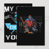 Invitation Gardien de Hockey sur Gazon Avec Slogan - Hockey s (Devant / Derrière)