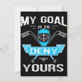 Invitation Gardien de Hockey sur Gazon Avec Slogan - Hockey s (Dos)