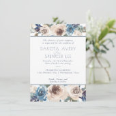 Invitation Garland floral bouché | Mariage Motif Pastel (Debout devant)