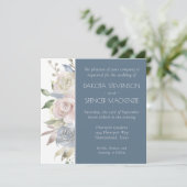 Invitation Garland floral bouché | Pastel Blue Cream Mariage (Debout devant)