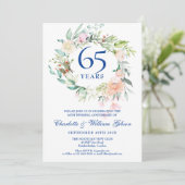 Invitation Garland rose 45e 65e anniversaire du Mariage (Debout devant)
