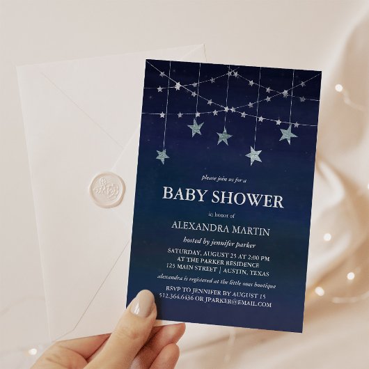 Invitation Garlands Whimsical des étoiles dans le Baby shower