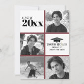 Invitation Garnet & Gold Grad, Carte Matte 7" x 5" (Devant)