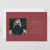 Invitation Garnet Grad Block Moderne Photo Graduation (Dos)