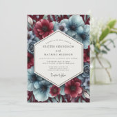 Invitation Garnet Icy Bloom Wedding (Debout devant)