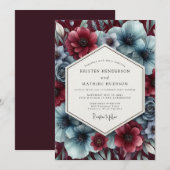 Invitation Garnet Icy Bloom Wedding (Devant / Derrière)