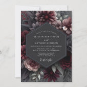 Invitation Garnet Somber Bloom Wedding (Devant)