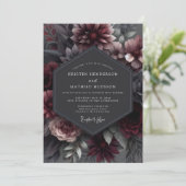 Invitation Garnet Somber Bloom Wedding (Debout devant)