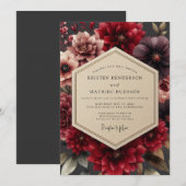 Invitation Garnet Sumptuous Dahlia Wedding (Devant / Derrière)