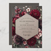 Invitation Garnet Velvet Bloom Wedding (Devant / Derrière)