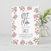 Invitation Garniture de paillettes de pastèque à l'aquarelle (Debout devant)