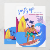 Invitation Gars de surf (Devant / Derrière)
