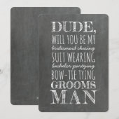 Invitation Gars d'honneur portant un costume Proposition drôl (Devant / Derrière)